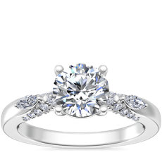Diamond Marquise Shoulder Engagement Ring in 18k White Gold (1/4 ct. tw.)